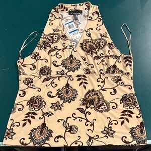 INC International Concepts Tan Floral Halter Camisole